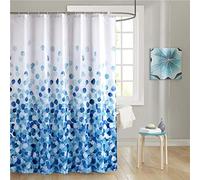KEPPD Tenda da doccia in tessuto di ciottoli blu su bianco con 12 ganci Tende da doccia resistenti per arredo bagno 240X220 cm Tenda da doccia