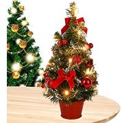 Keptfeet Albero di Natale - Prelit Albero di Natale con Luci | Albero di Pino di Natale da Tavolo Artificiale con luci a LED e Palline sospese per la Decorazione 'Albero di Natale