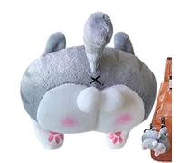Keptfeet Portachiavi Culo | Simpatico Zaino Portachiavi con Animali di Peluche - Cute Dog Stampato Peluche Divertente Borsa Regalo di Natale Morbido Ciondolo Farcito