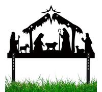 Keptfeet Sagoma di presepe in Metallo, Sagoma di presepe da Esterno in Metallo, I Pali in Metallo espongono Le Decorazioni per l'erba Invernale delle Decorazioni per Prato di Buon Natale
