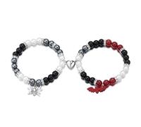 kepvrio Braccialetti di Halloween Braccialetti di corrispondenza per coppie Braccialetti dell'amicizia Coppie Spider Bat Braccialetti di corrispondenza Cuore Perline Braccialetti elasticizzati