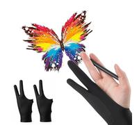 KEPYATI 2 Pezzi Guanti Da Disegno, Elasticità, Guanti Anti-Macchia, Riducono La Contaminazione Della Superficie, Adatti Per Schizzi, Acquerelli E Tavole Grafiche, Ideali Per Artisti E Studenti (Nero)