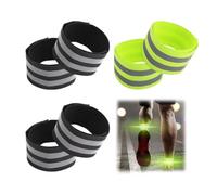 KEPYATI 6 Cinture Bracciale Riflettente, Fasce Da Braccio Catarifrangenti, Sicurezza Bracciale Riflettente, Doppia Linee Alta Visibilità, Per Sport All'Aria Aperta, Per Braccio, Caviglia, Polso