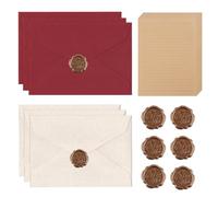 KEPYATI Erik Set Di Cancelleria Harry Potter Hogwarts, Lettera Personalizzata, Set Di 6 Buste In Lino E Sigilli Di Cera, 20 A5, Buste In Carta Kraft, Per Compleanno, Inviti Di Nozze