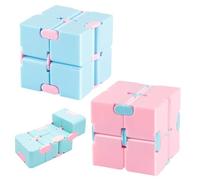 KEPYATI Pezzi Fidget Toy Infinity Cube per Adulti e Bambini, Sollievo Dallo Stress e ansia, Killing Time Fidget Toys Cubo Infinito per Il Personale dell'ufficio(Blu e Rosa)
