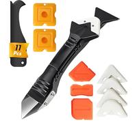 KEPYATI Professionale Strumento Per Calafataggio 5 In 1, Rimuovi Silicone Spatola Per Silicone Togli E Spatola Raschietto Per Stucco Strumento Con 4 Cuscinetti Sostituibili Sigillante