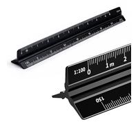 KEPYATI Righello Triangolare, 15Cm Scalimetro Triangolare, Righelli Scala Per Architetti E Ingegneri 1:20, 1:25, 1:50, 1:75, 1:100, 1:125 (Versione Portatile/15 Cm)