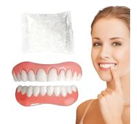 KEPYATI Silicone Reline Denture Set, Timporary False Teeth Venners, In Silicone Soft Dentures Reline Kit Repair For Men And Women, Full Denture, Snap On Veneers Teeth Top And Bottom