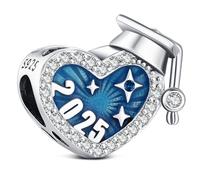 KEQ 2025 Cuore Per Laurea Diploma Charm Compatibili con braccialetti e collane europei, perfetti per le donne nella stagione delle lauree
