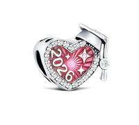 KEQ 2026 Cuore Per Laurea Diploma Charm Compatibili con braccialetti e collane europei,Donna Charme per le donne nella stagione delle figlia nipote