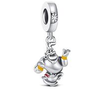 KEQ Aladdin - Ciondolo per braccialetti, in argento Sterling 925, alla moda, per compleanni, feste di Natale, vacanze, regalo per mamma e figlia, MINI, Argento sterling, Nessuna pietra preziosa