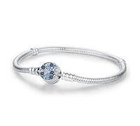 KEQ Bracciale da donna in argento sterling 925, con maglie a serpente, San Valentino, festa della mamma, compleanno, Natale, regalo per donne, fidanzate, mamma, 18 cm, Argento sterling, Nessuna pietra