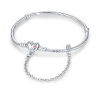 KEQ Bracciale da donna in argento sterling 925, con maglie a serpente, San Valentino, festa della mamma, compleanno, Natale, regalo per donne, fidanzate, mamma, 19 cm, Argento sterling, Nessuna pietra