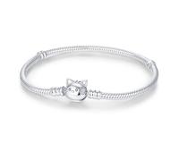 KEQ Bracciale da donna in argento sterling 925, con maglie a serpente, San Valentino, festa della mamma, compleanno, Natale, regalo per donne, fidanzate, mamma, 20 cm, Argento sterling, Nessuna pietra