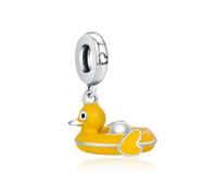KEQ Charm a forma di conchiglia e stella marina, sirena, per braccialetti Pandora, in argento Sterling 925, stile tropicale, vita marina, vacanze estive e viaggi, Argento sterling, Nessuna pietra