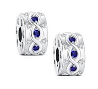 KEQ Charm per le donne gatto a fiori ciondolo in argento sterling per braccialetti festa della mamma compleanno natale gioielli regali per amici, Mini, Argento sterling, Zirconia cubica