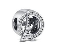 KEQ Charm per le donne gatto a fiori ciondolo in argento sterling per braccialetti festa della mamma compleanno natale gioielli regali per amici, Mini, Argento sterling, Zirconia cubica