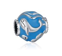 KEQ Ciondolo a forma di balena turchese, in argento sterling 925, estivo che amano il mare, da donna, per donne e donne