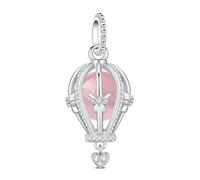 KEQ Ciondolo a forma di cuore, in argento Sterling 925, per braccialetti e collane, con ciondolo, per la festa della mamma, regalo di Natale, per donne, familiari e amiche, MINI, Argento sterling