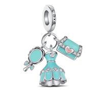 KEQ Ciondolo a forma di cuore, in argento Sterling 925, per braccialetti e collane, con ciondolo, per la festa della mamma, regalo di Natale, per donne, familiari e amiche, MINI, Argento sterling