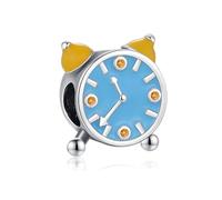 KEQ Ciondolo ondulato in vetro di Murano, ciondolo trasparente per bracciale e catena da donna, fiore charm in argento 925, compatibile Pandora Gnoce e Trollbeads, Mini, Argento sterling, Nessuna