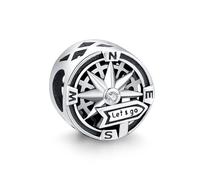 KEQ Orologio Vintage 12 Mezzanotte, Ciondolo per Bracciale, Ciondolo Pendente Mini Magic in Argento Sterling 925, Gioielli da Regalo di Natale per Lei, Mini, Argento sterling, Nessuna pietra preziosa