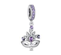 KEQ Phantom der Opera Charms per charm in argento 925 con fantasma dell'opera, maschera per collana Broadway, teatro musicale, gioiello placcato argento, ciondolo per bracciale, mini, Argento, No