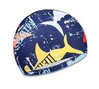 KEQAR 1 Cuffia Nuoto per Bambini, Cuffia Piscina con Motivo Cartoon per Ragazzi e Studenti, Accessorio Piscina (Motivo Squalo)