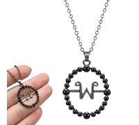 KEQAR 1 Pcs Collana Cosplay "W" Wednesday Accessorio Addams Unisex Simbolo W Ciondolo Personalità Per Uomo E Donna Gothic Lolita Collana Decorazione Halloween