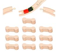 KEQAR 10 Pezzi Set Universale Adattatori per Trenino in Legno, Connettori per Binari in Legno, Accessori per Trenino Brio, Ideale per Feste di Compleanno e Momenti di Gioco