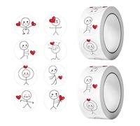 KEQAR 1000 pezzi Etichette Adesive, 8 motivi, Cuore, Amore, San Valentino, Adesivi Chiudipacco, Sticker, Pacchi Regalo, Buste, Biglietti, Matrimonio, Anniversario, Natale, adesivi cuore, cuori adesivi