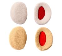 KEQAR 2 paia di protettori per orecchie - protettori per orecchie invernali, fodera di peluche, protezione dal vento e dal freddo, per donne autunno/inverno, beige & cachi