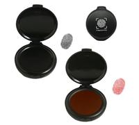 KEQAR 2 pezzi Professionale Inchiostro per Impronte Digitali, Tamponi per Inchiostro, l'Impronta Digitale, per timbri, tampone per timbri Identificazione Sicurezza ID Carte Impronte (Nero, Rosso)