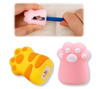 KEQAR 2 Pezzi Temperamatite Manuale con Serbatoio per Bambini Scuola Ufficio, Colorato Temperino Doppio Foro Ovale