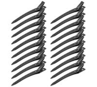 KEQAR 20 Pezzi Fermagli per Capelli Donna, Clip per Capelli Professionali, Becchi d'Oca in Metallo per Parrucchieri, Accessori per Styling Capelli (9cm) (Nero)