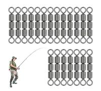 KEQAR 20 pezzi Tripla Girella, Accessori Pesca con Cuscinetti a Sfera, Set Girelle Anti-Torsione con Corpo in Rame e Design Anti-Corrosione, Ideale per Pesca in Acqua Dolce e Salata