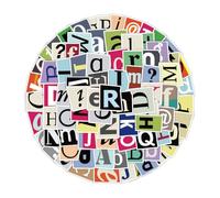 KEQAR 200 Pezzi Adesivi Vintage Lettere Autoadesivi Impermeabili Alphabet per DIY Scrapbooking, Cassette Postali, Valigia, Laptop (Multicolore)