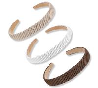 KEQAR 3 Pezzi Cerchietto Donna, Modelli Vari, Fasce per Capelli Antiscivolo, Cerchietti in Plastica per Ragazze e Donne (Colore Chiaro)
