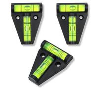 KEQAR 3 Pezzi Livella a Bolla Magnetica T, Livella Mini di Precisione, Livella a Croce Magnetica per Camper, Caravan, Roulotte e Accessori Camping