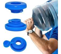 KEQAR 3 pezzi Tappi di Ricambio per Bottiglia d'Acqua, in Silicone, anti-fuoriuscita, di tenuta riutilizzabile, a scatto, per boccioni acqua e bottiglie per acqua (5 galloni) (Blu)