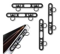 KEQAR 4 Pezzi Supporto per Catena del Telefono in Metallo Adatto per iPhone, Patch per Cordino con 2 Anelli in Acciaio Inox, Sottile e Resistente, previene Le Cadute