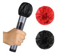 KEQAR 50 Pezzi monouso in Tessuto Non Tessuto Antibatterico Copri Microfono, palmare Cappuccio Protettivo per Karaoke Mic, Mike Parabrezza per KTV Home Bar Notizie intervista (25 Nero, 25 Rosso)