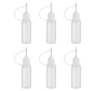 KEQAR 6 Pcs Flaconi con Punta a Spillo, Bottiglie Dosatrici Vuote, Flaconi in Plastica per Colla, Applicatori di Precisione per Liquidi, Ideali per Oli Essenziali e Reagenti di Laboratorio (15ml)