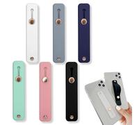 KEQAR 6 Pezzi Impugnature per Smartphone, Supporto per Dita in Silicone, Cinghia Elastica per Telefono, Porta Cellulare Telescopico per Tutti i Telefoni (6 Colori)