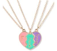 KEQAR Collane per 3, Cuore Spezzato Magnetico, Migliori Amiche Collana dell'Amicizia per Donne, Gioielli Regalo per Amiche