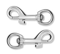 KEQAR Moschettone con Occhio Girevole, 2 Pezzi, Stabile e in Acciaio Inossidabile, Clip Gancio Grilletto Portachiavi, Moschettone per Guinzaglio Cane, Collare per Cani, Secchio, Amaca, Cavallo