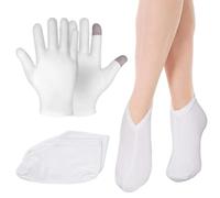 KEQAR Set da 2 pezzi Idratanti per la Cura della Pelle e il Trattamento Durante la Notte, Paia di Touch Screen in Cotone Bianchi Crema e Dermatiti, Guarisci Eczema