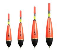 KEQAR Set di 4 galleggianti illuminati per la pesca Galleggiante in schiuma EVA ideale per luccio, persico, carpa (batterie non incluse)