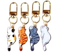 KEQAR Set di 4 Portachiavi Simpatici con Motivi di Gatti, Regali Perfetti per Amanti dei Gatti, Mini Portachiavi Unisex (2025 Nuovo)