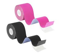 KEQAR Tape, 2 rotoli professionale sportivo impermeabile ed elastico, amico della pelle per supporto muscolare e dolori al ginocchio, spalla gomito, nastro cerotto taping